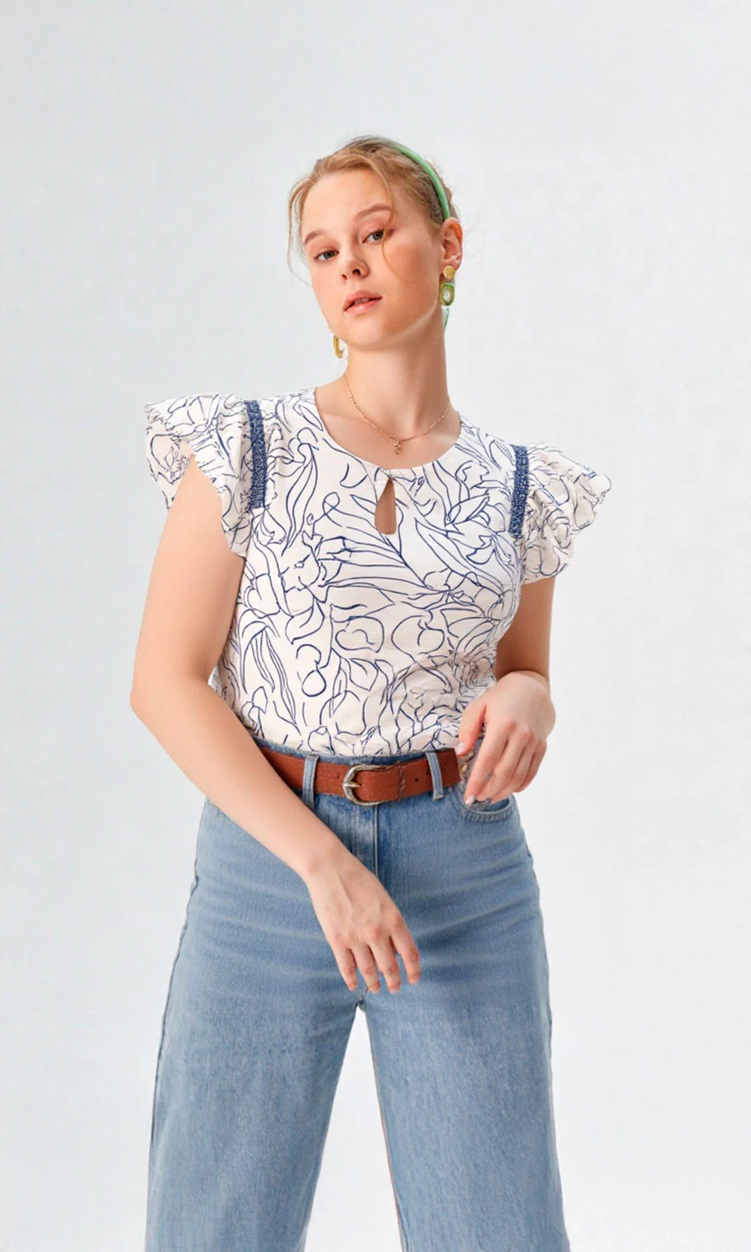 Blusa mujer manga sisa estampada - Imagen 2