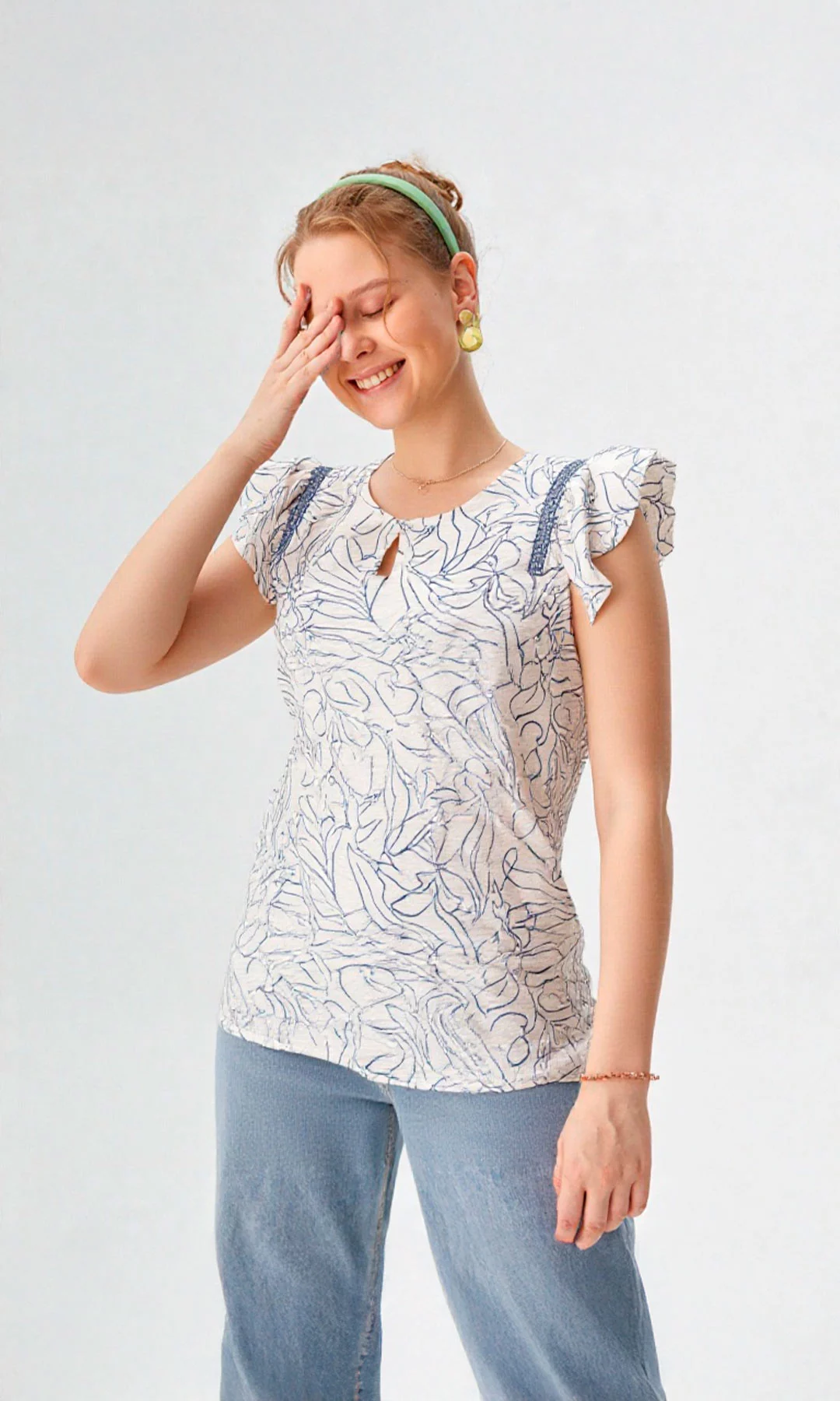 Blusa mujer manga sisa estampada