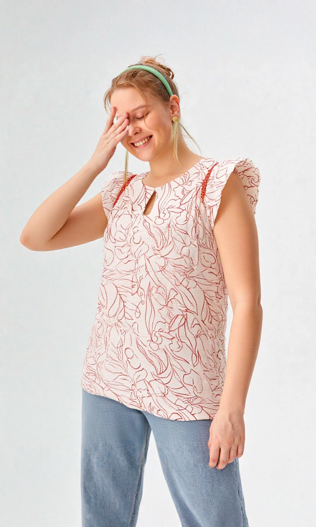 Blusa mujer manga sisa estampada - Imagen 4