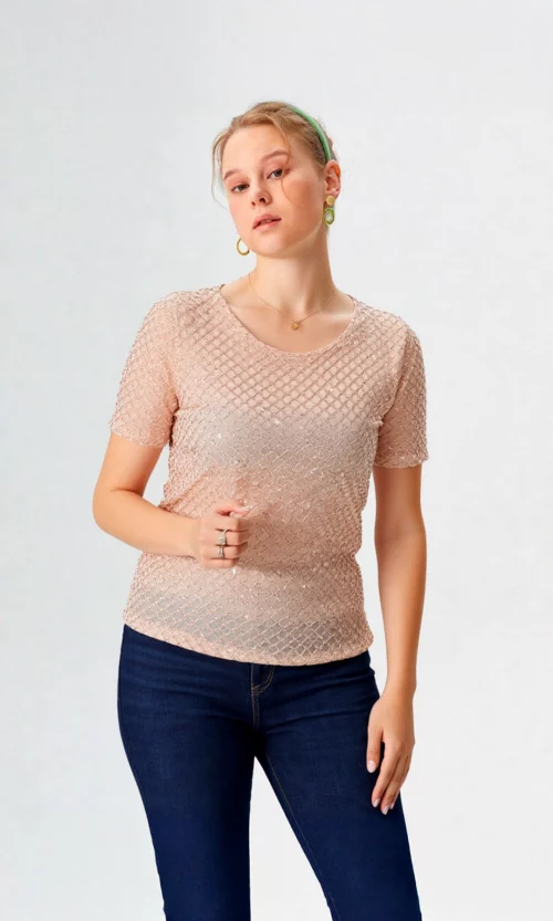 Camiseta mujer manga corta unicolor