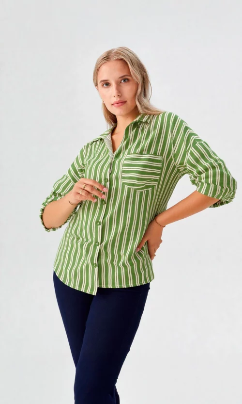 Blusa mujer manga corta rayas