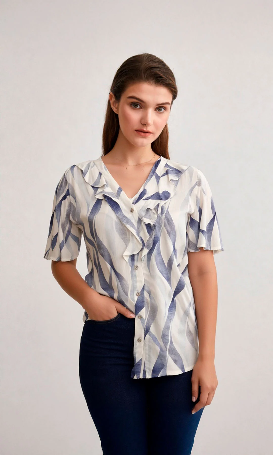 Blusa mujer manga corta estampada - Imagen 2