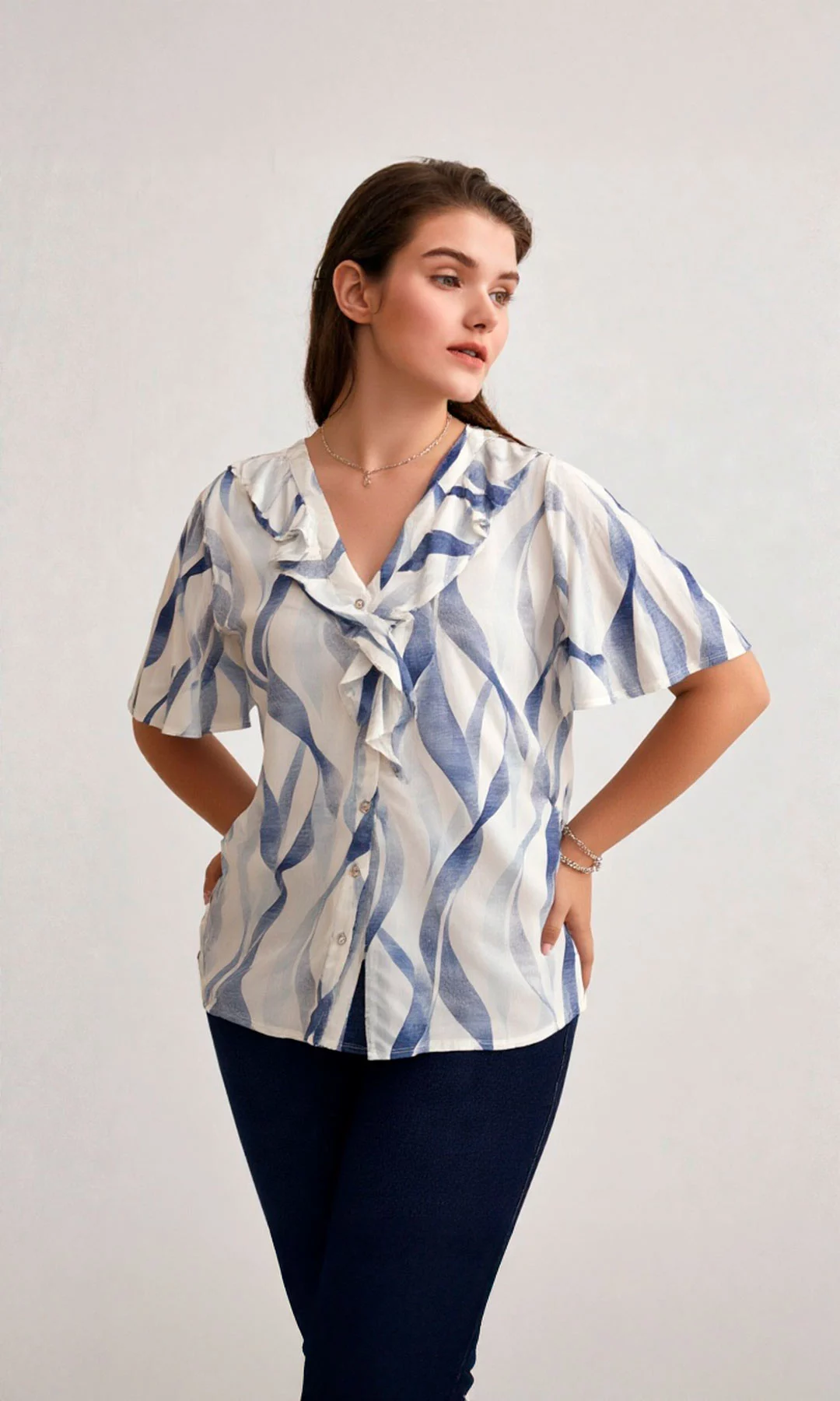 Blusa mujer manga corta estampada