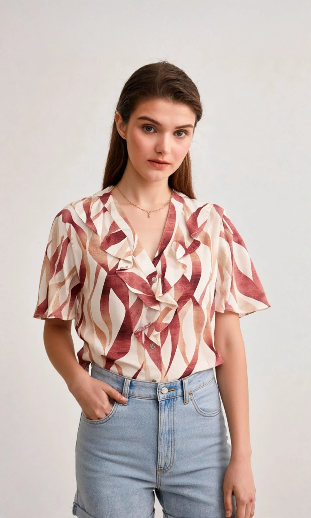 Blusa mujer manga corta estampada - Imagen 4