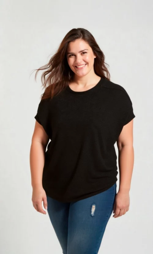 Camiseta mujer manga corta unicolor