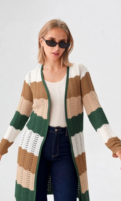 Capa mujer manga larga estampada