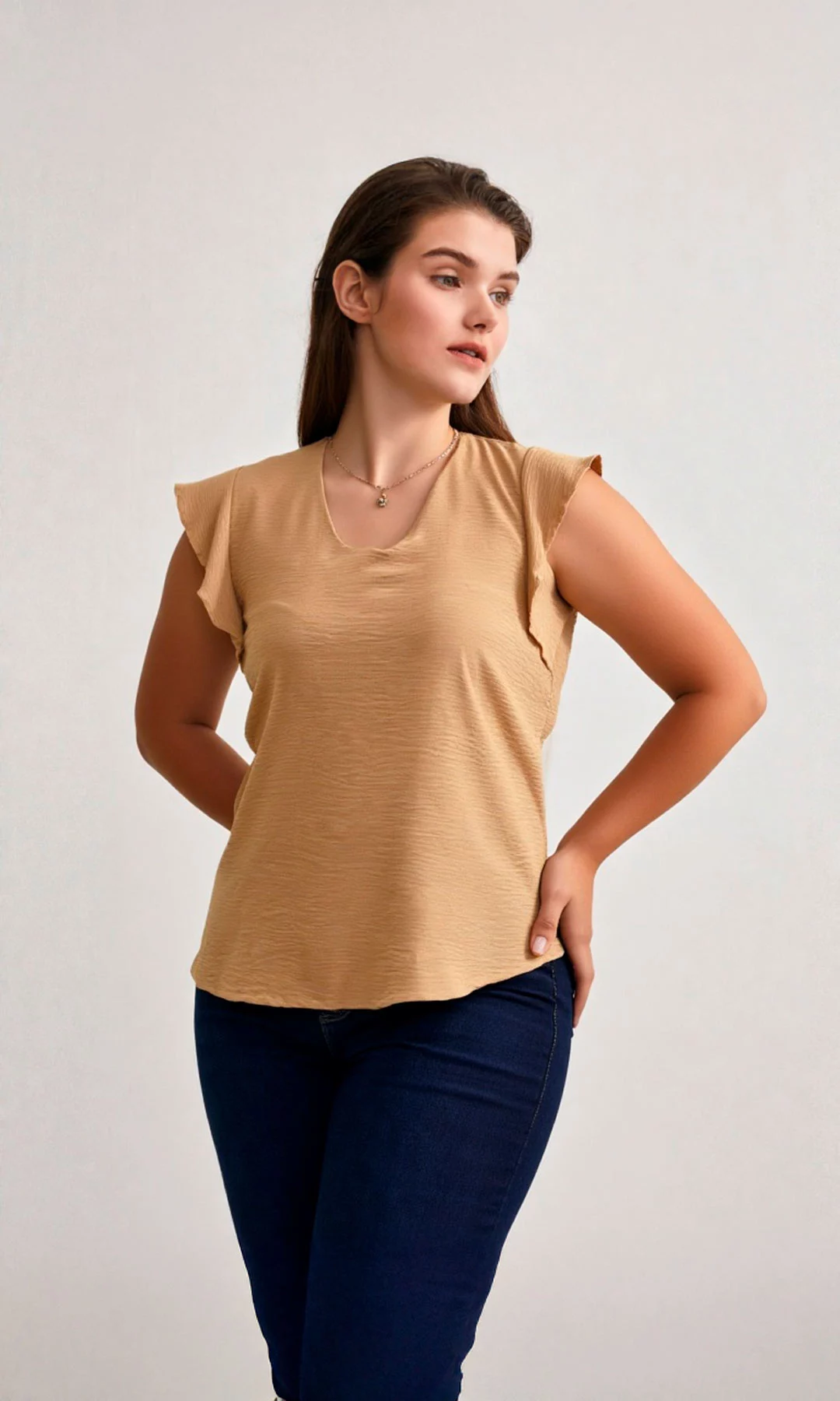 Blusa mujer manga sisa unicolor - Imagen 4