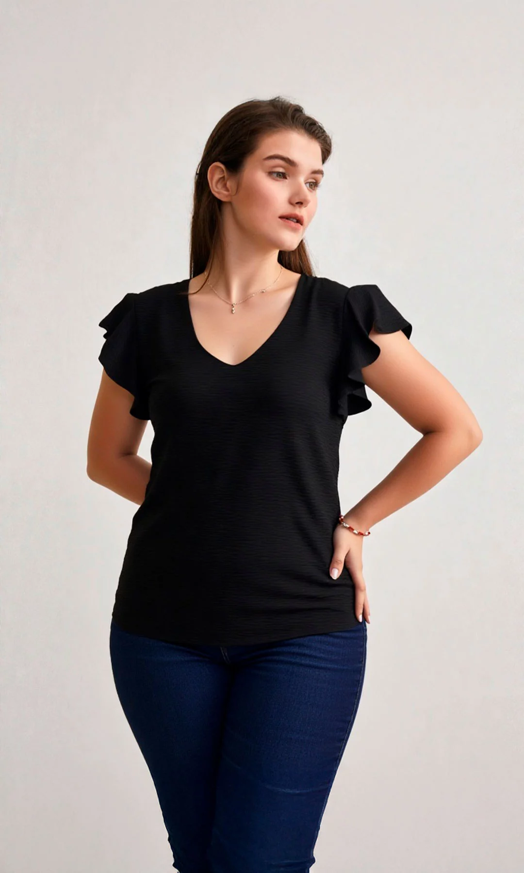 Blusa mujer manga sisa unicolor