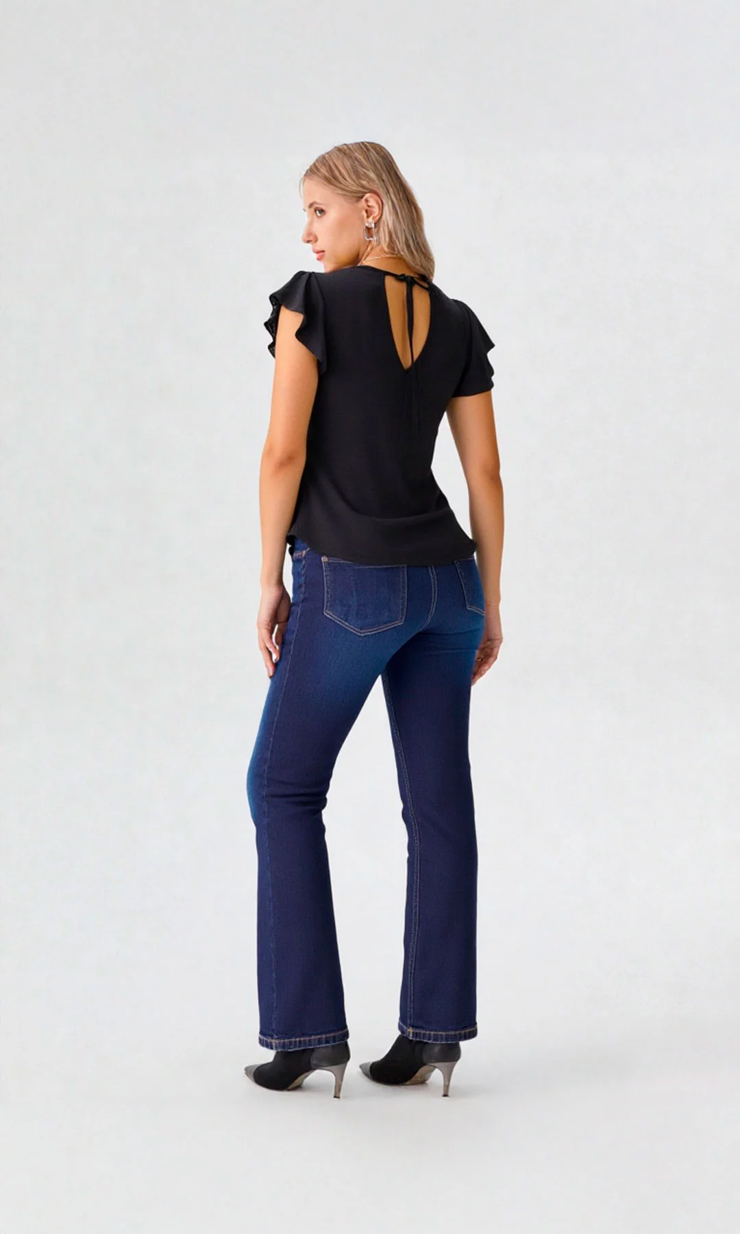 Blusa mujer manga sisa unicolor - Imagen 3