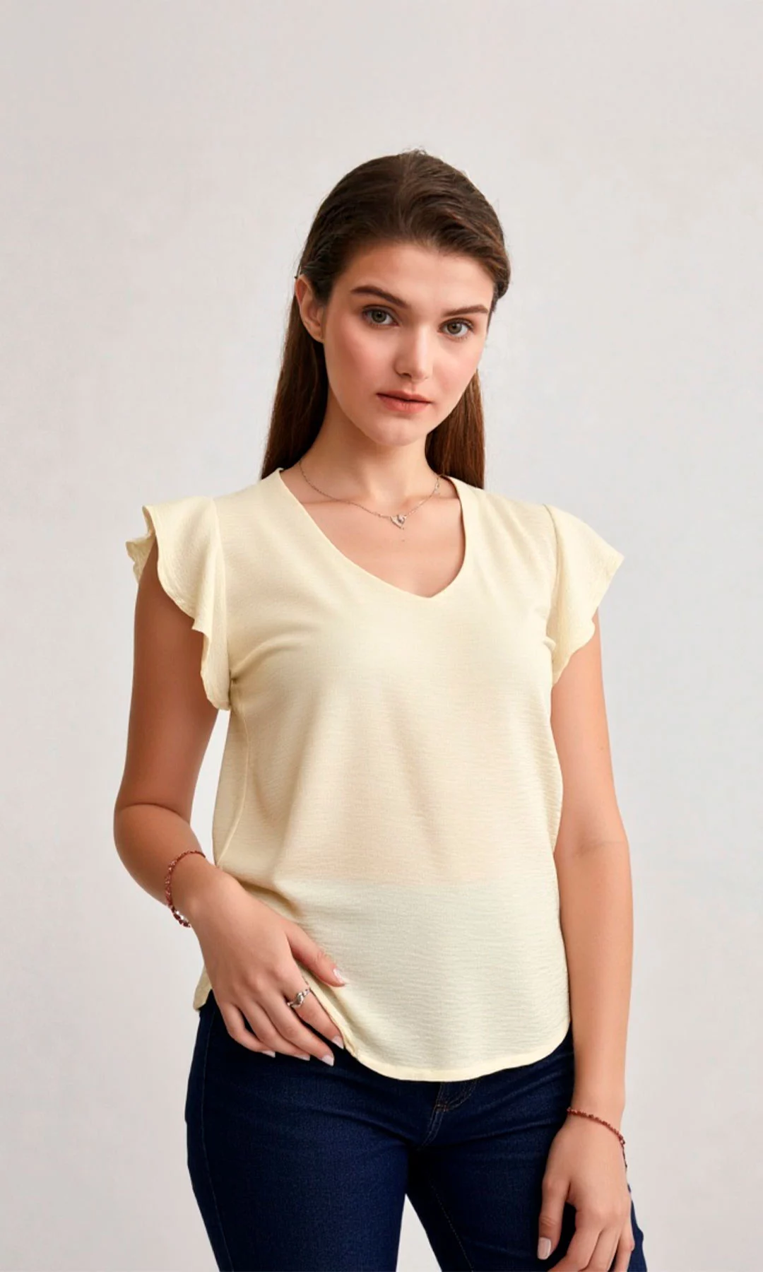 Blusa mujer manga sisa unicolor - Imagen 7