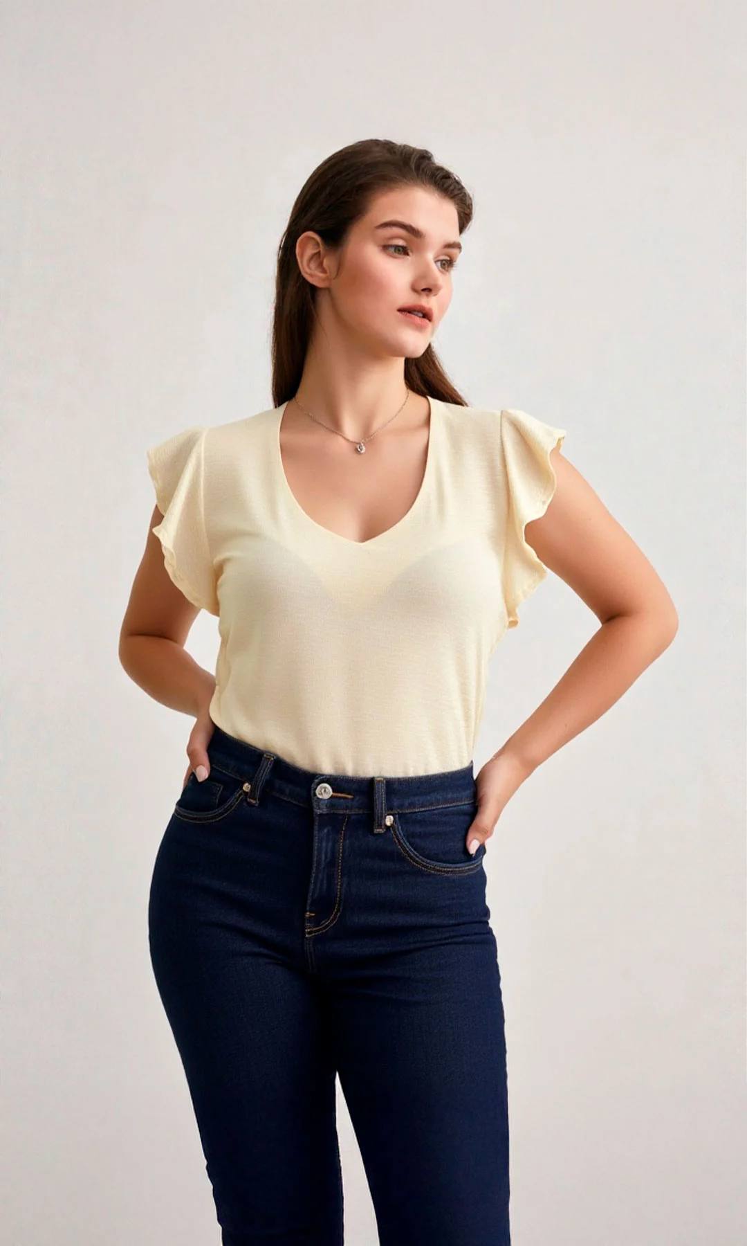 Blusa mujer manga sisa unicolor - Imagen 8