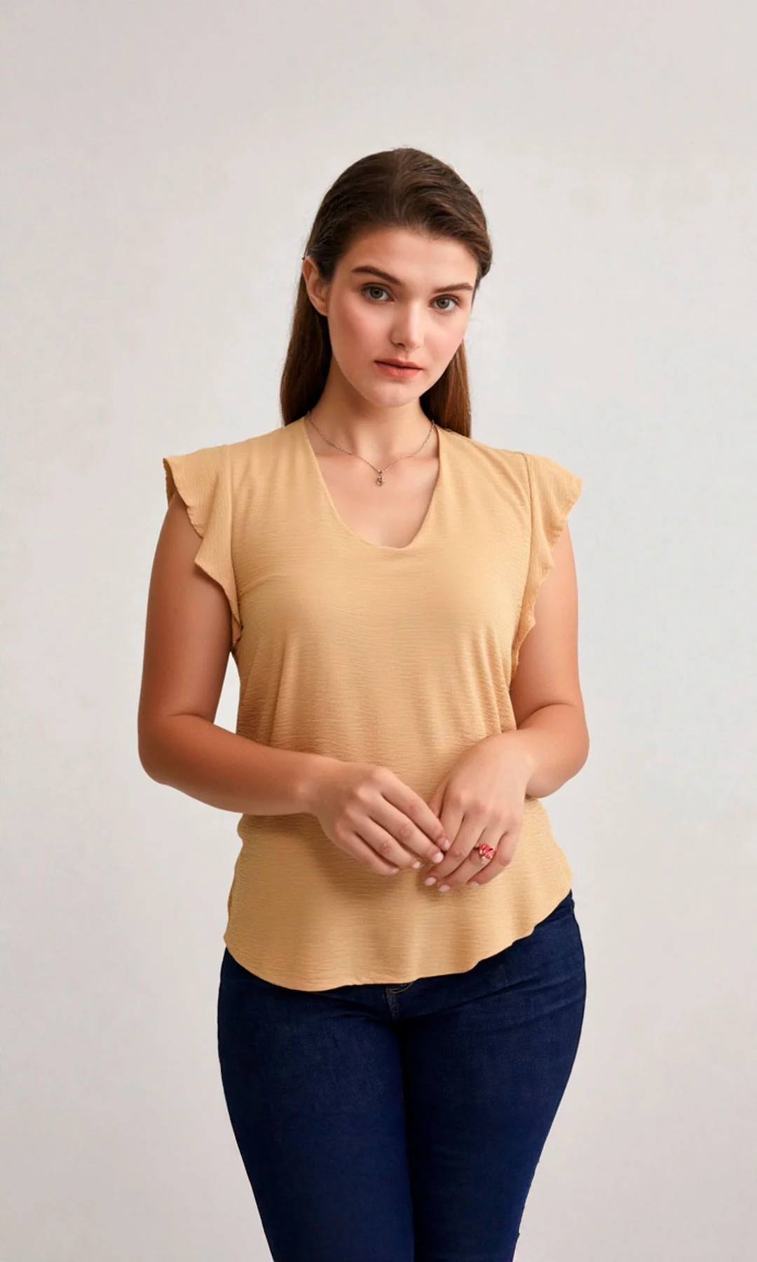 Blusa mujer manga sisa unicolor - Imagen 5