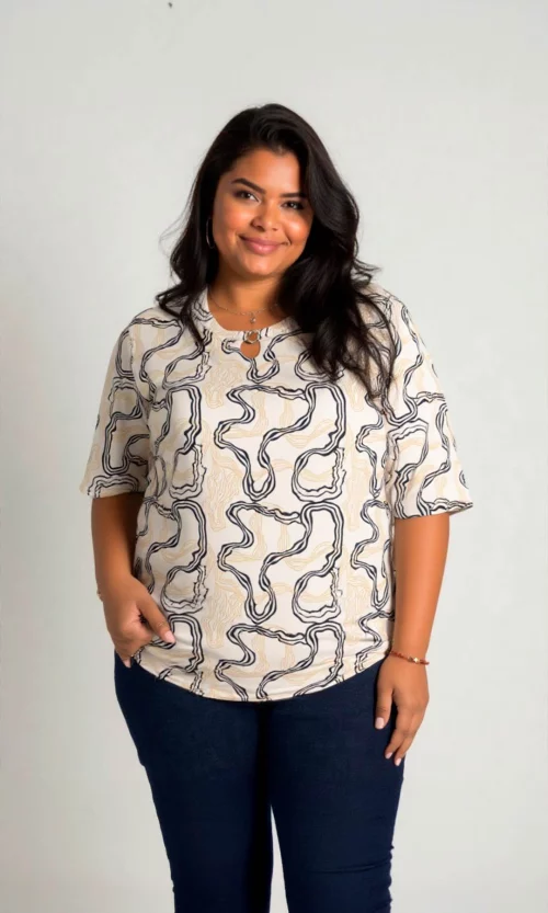 Camiseta mujer manga corta estampada