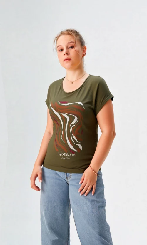 Camiseta mujer manga corta estampada