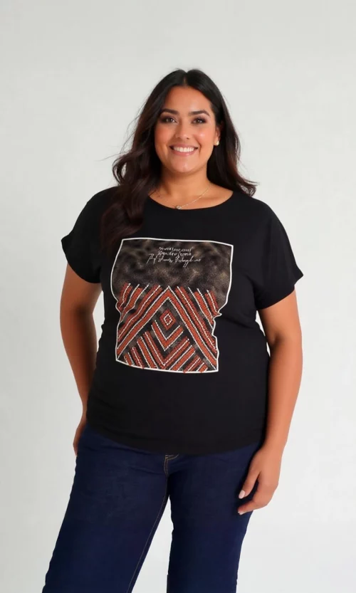 Camiseta mujer manga corta estampada