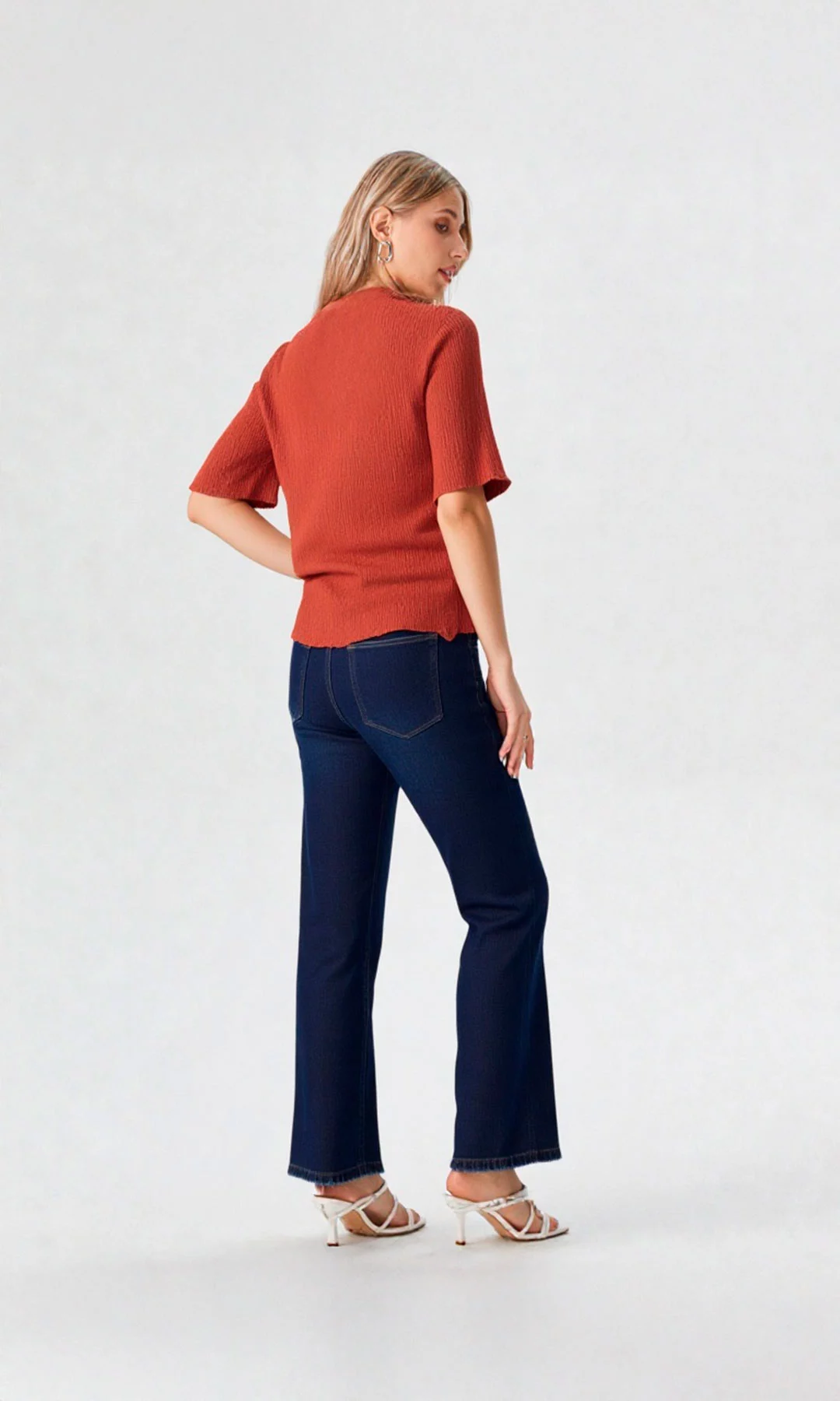 Blusa mujer manga corta unicolor - Imagen 10