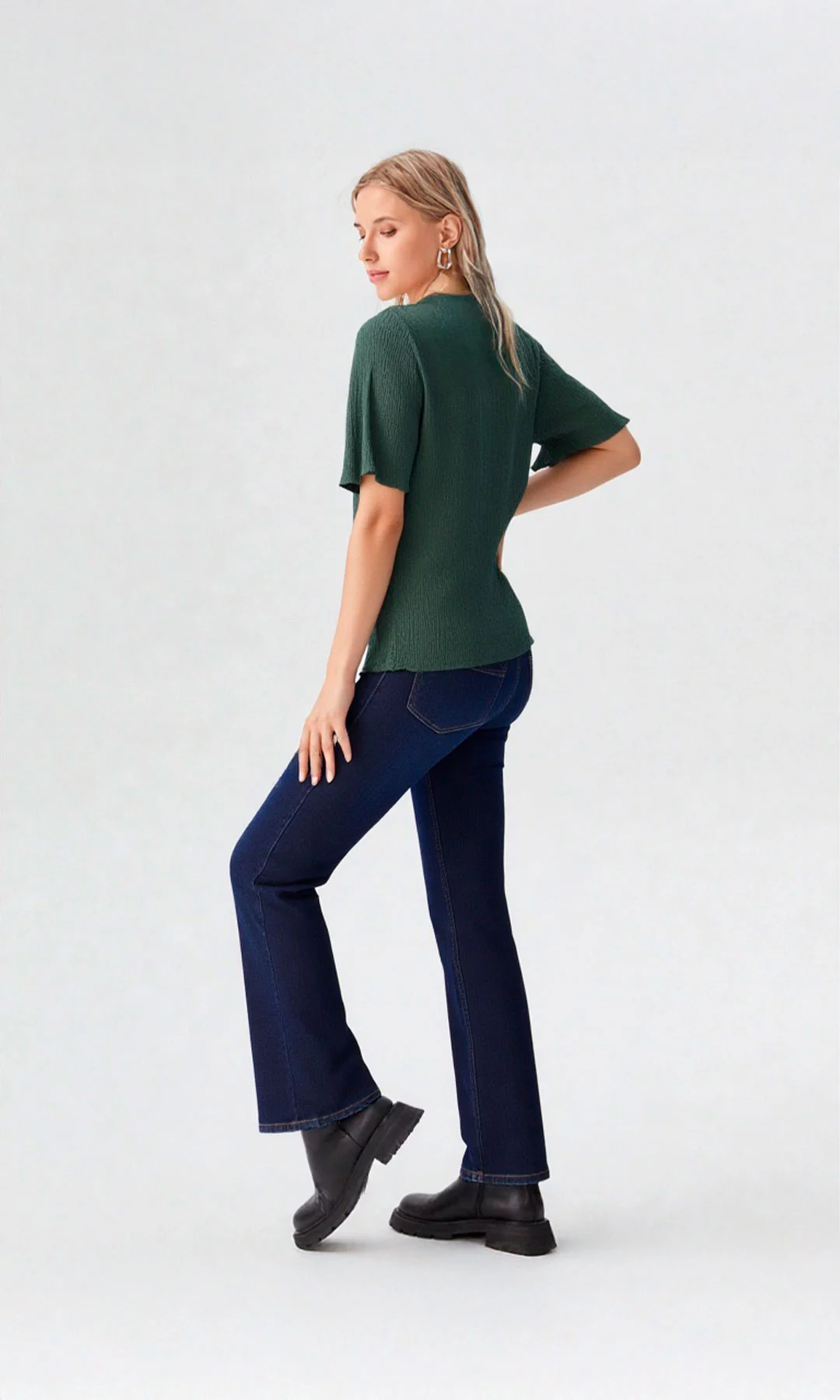 Blusa mujer manga corta unicolor - Imagen 6