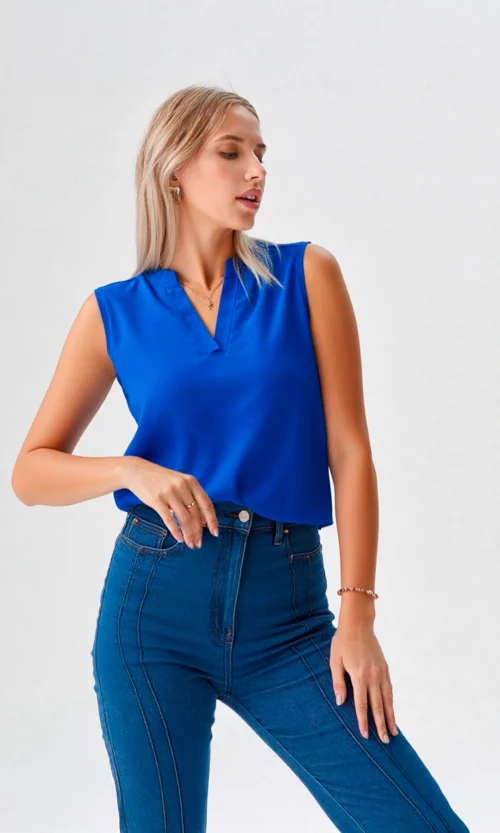 Blusa mujer manga sisa unicolor