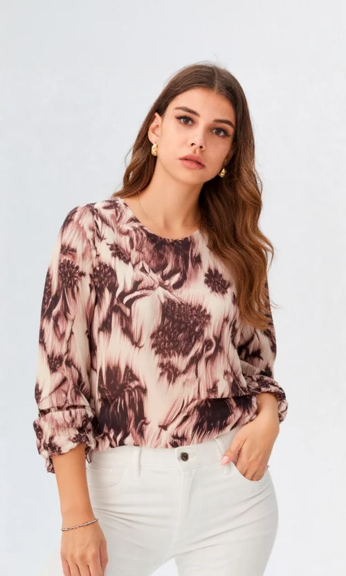 Blusa mujer manga 3/4 estampada