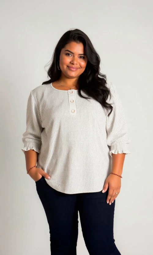 Blusa mujer manga 3/4 rayas