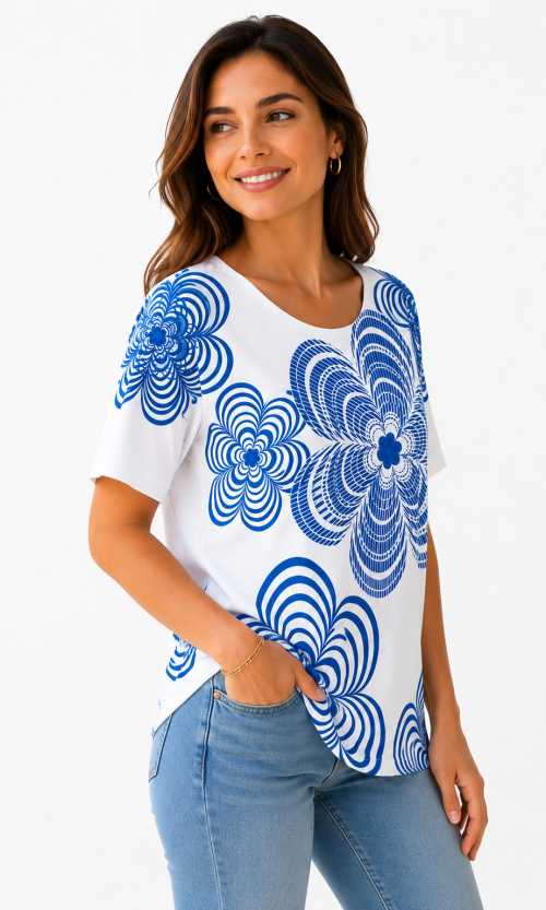 Camiseta mujer manga corta estampada