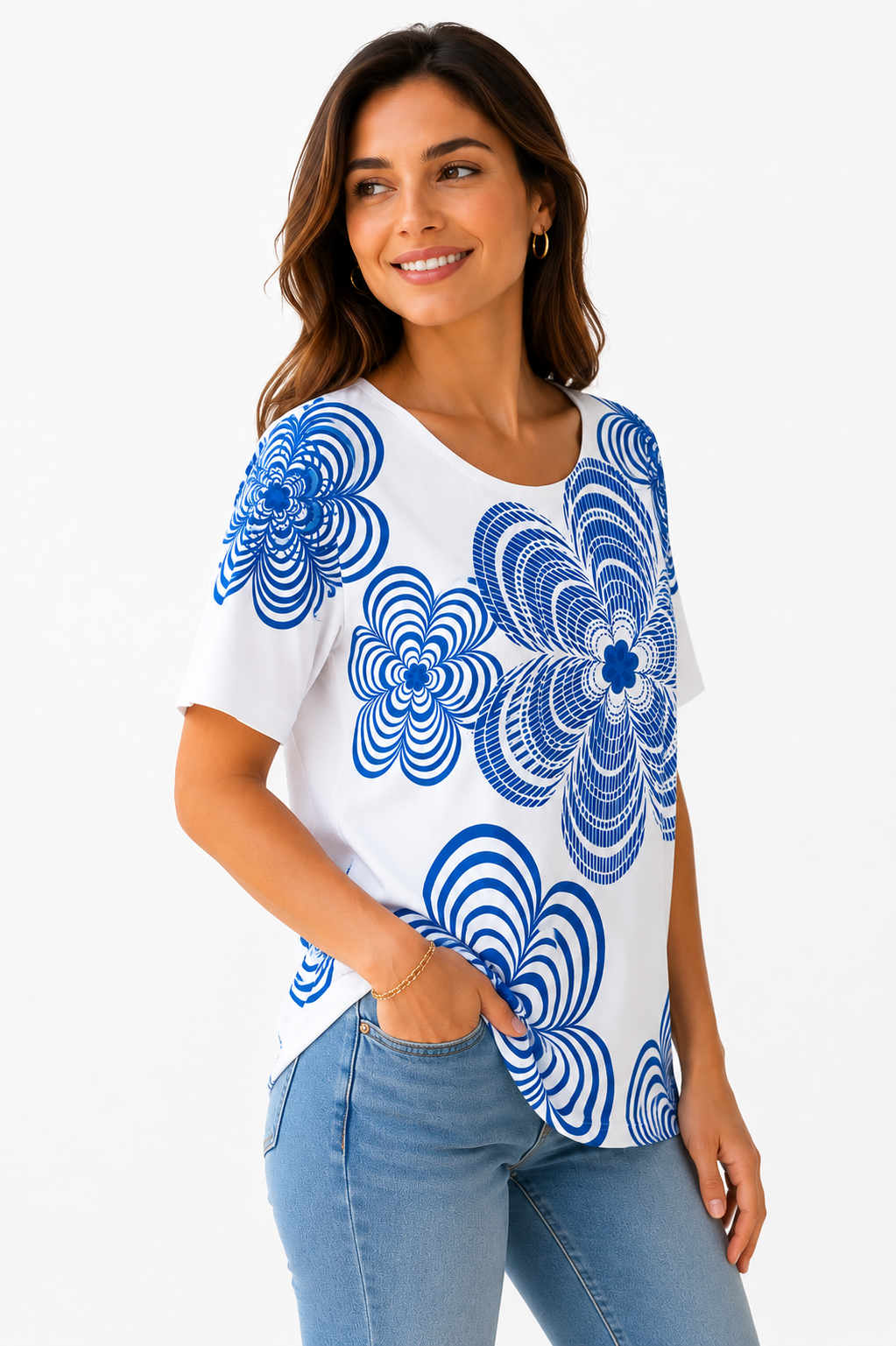 Camiseta mujer manga corta estampada
