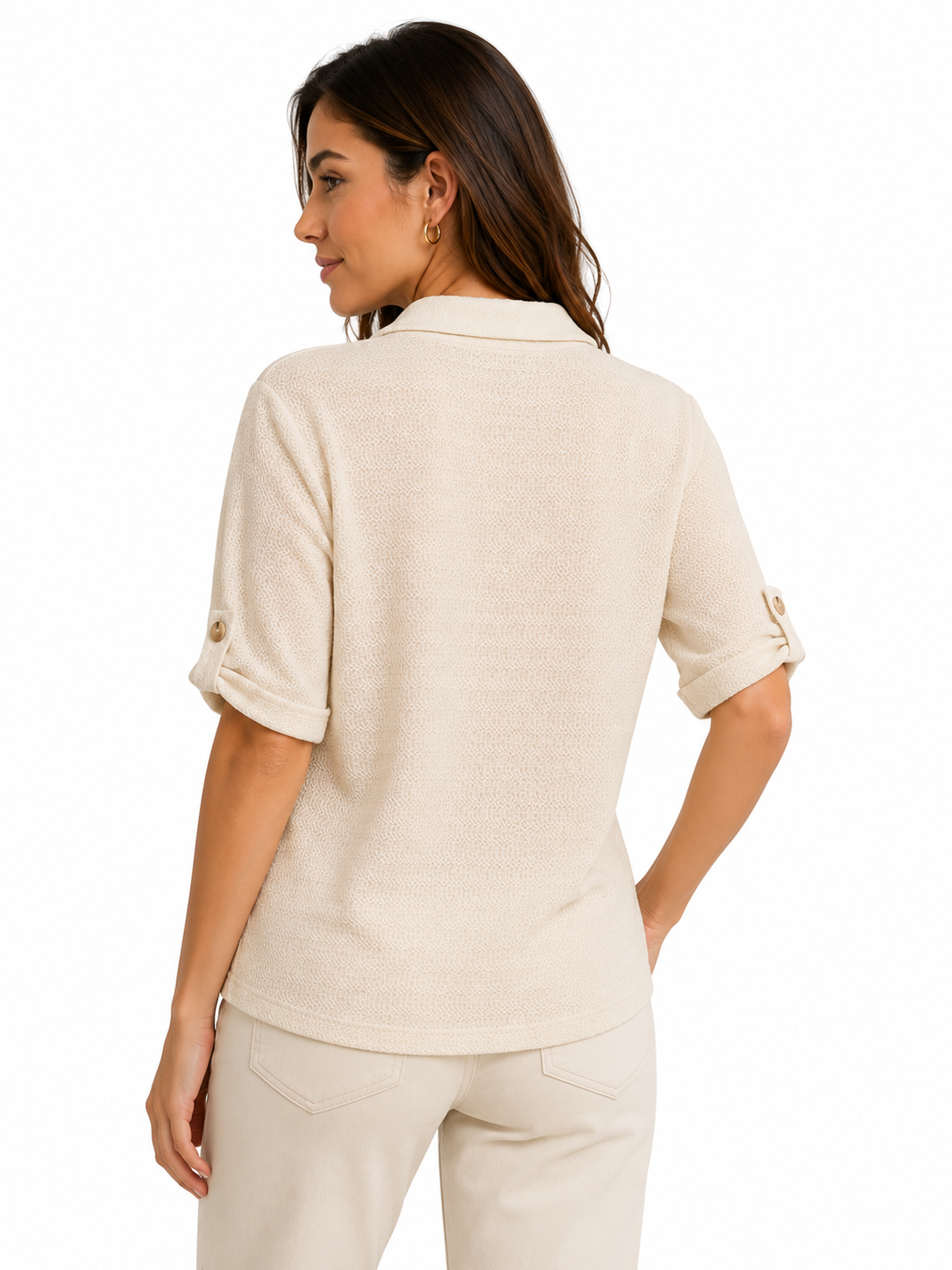 Camiseta mujer manga 3/4 unicolor - Imagen 3