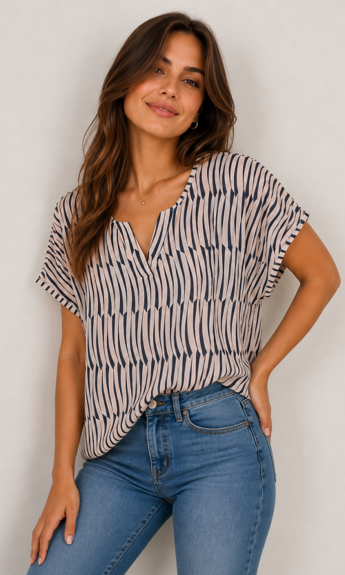 Camiseta mujer manga corta estampada