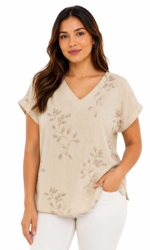 Blusa mujer manga corta unicolor