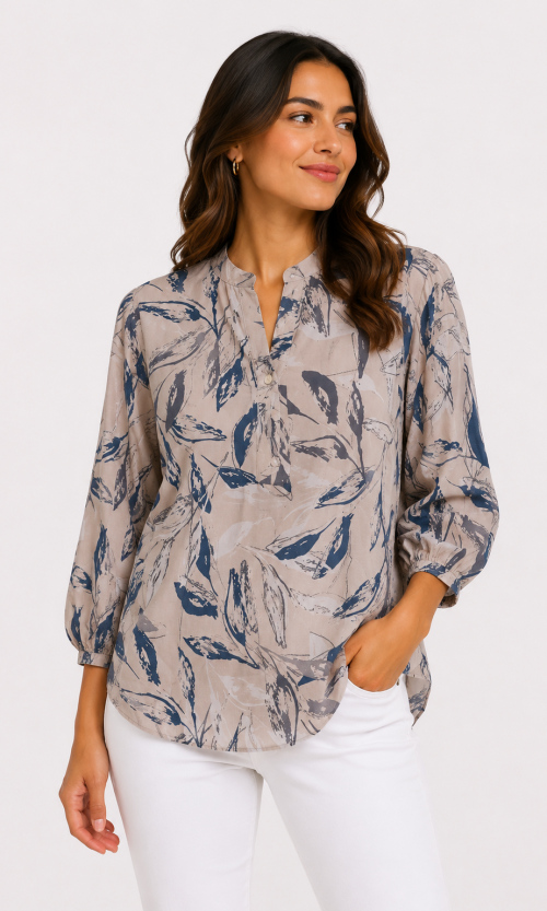 Blusa mujer manga 3/4 estampada