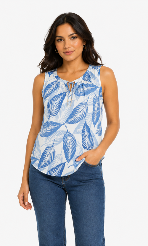 Blusa mujer manga sisa estampada