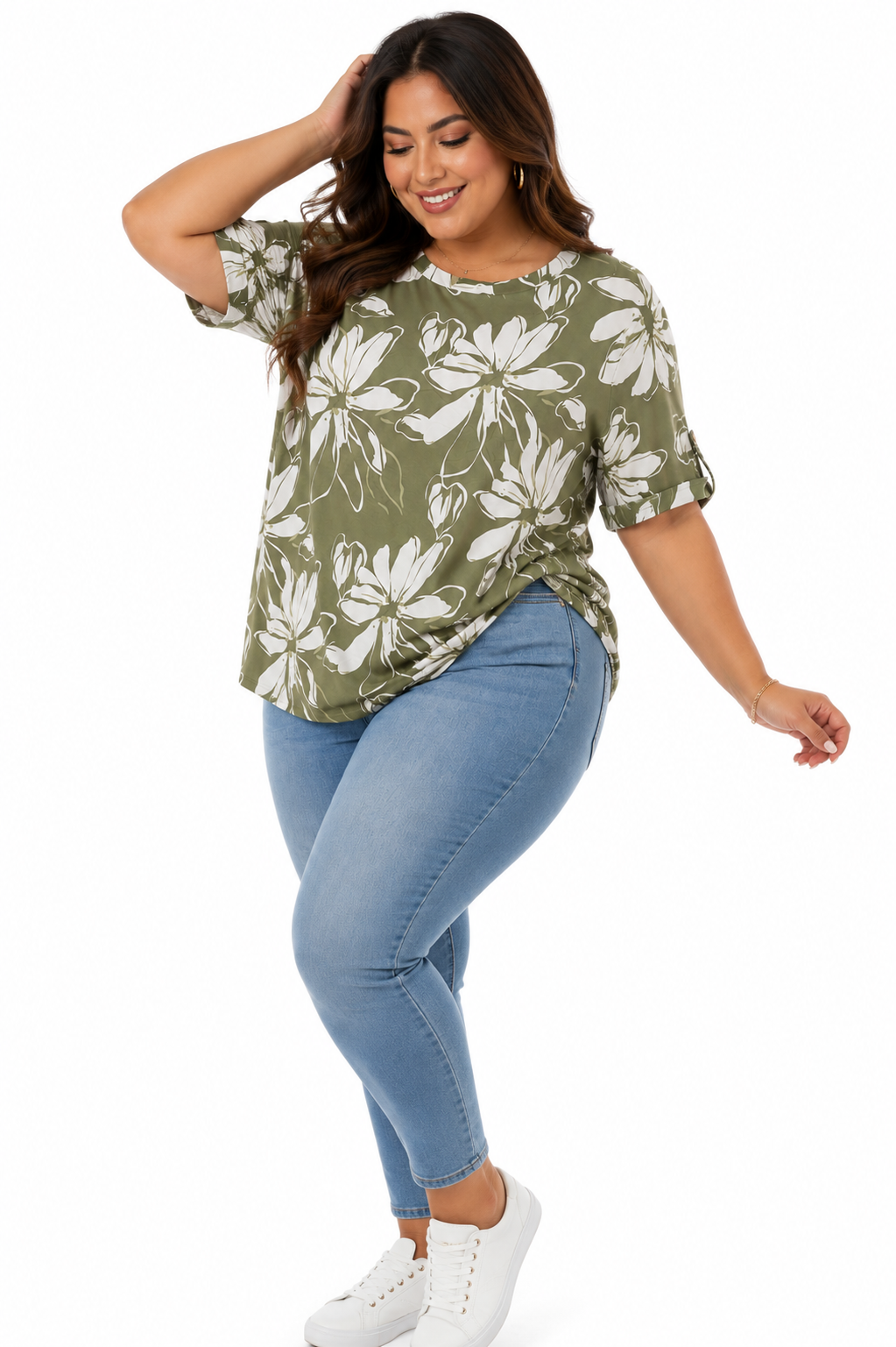 Camiseta mujer manga 3/4 estampada - Imagen 2