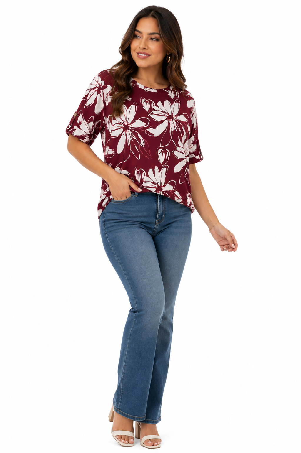 Camiseta mujer manga 3/4 estampada - Imagen 5