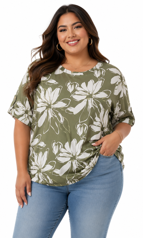 Camiseta mujer manga 3/4 estampada