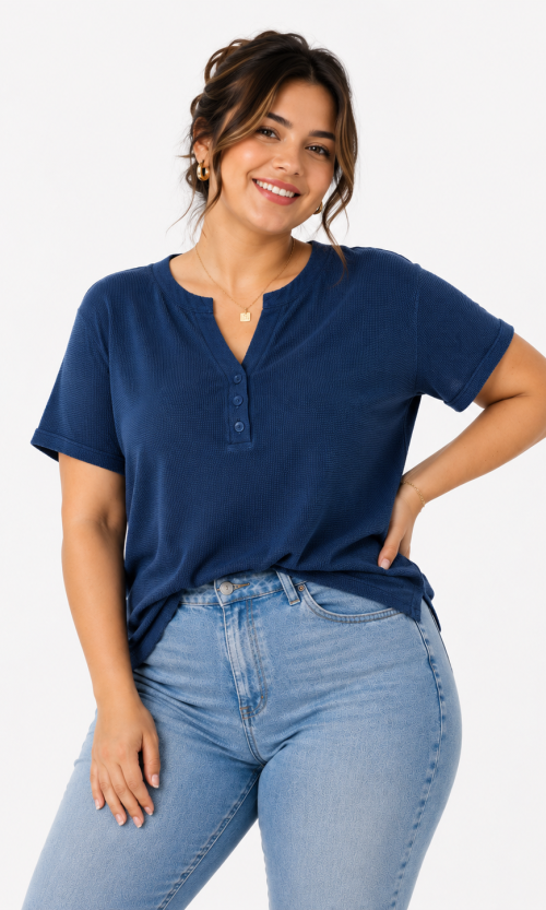 Camiseta mujer manga corta unicolor