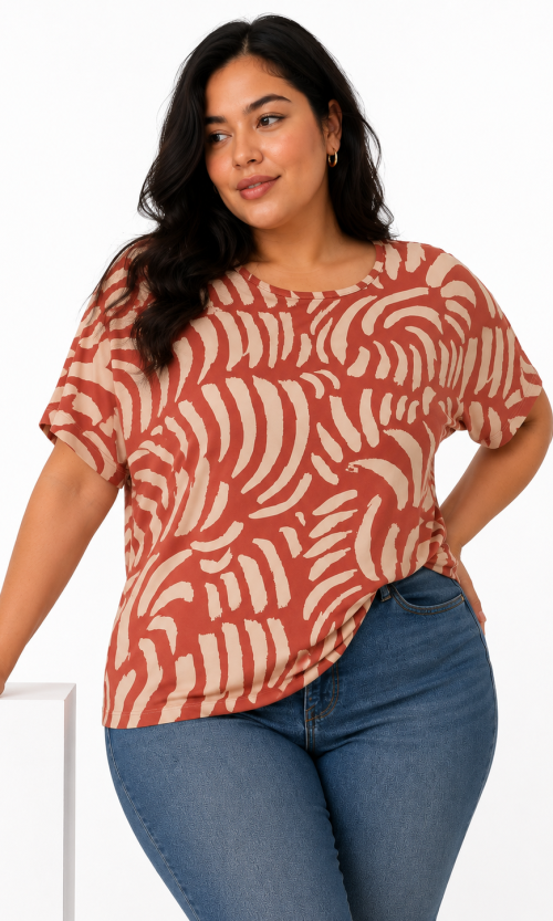 Camiseta mujer manga corta estampada
