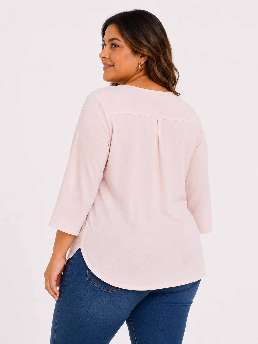 Blusa mujer manga 3/4 unicolor - Imagen 4