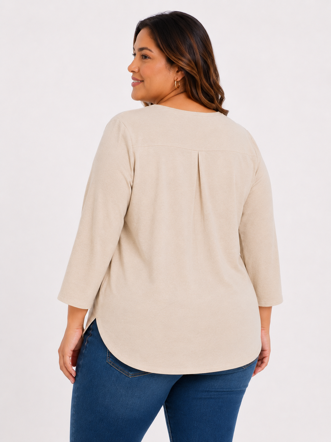 Blusa mujer manga 3/4 unicolor - Imagen 7