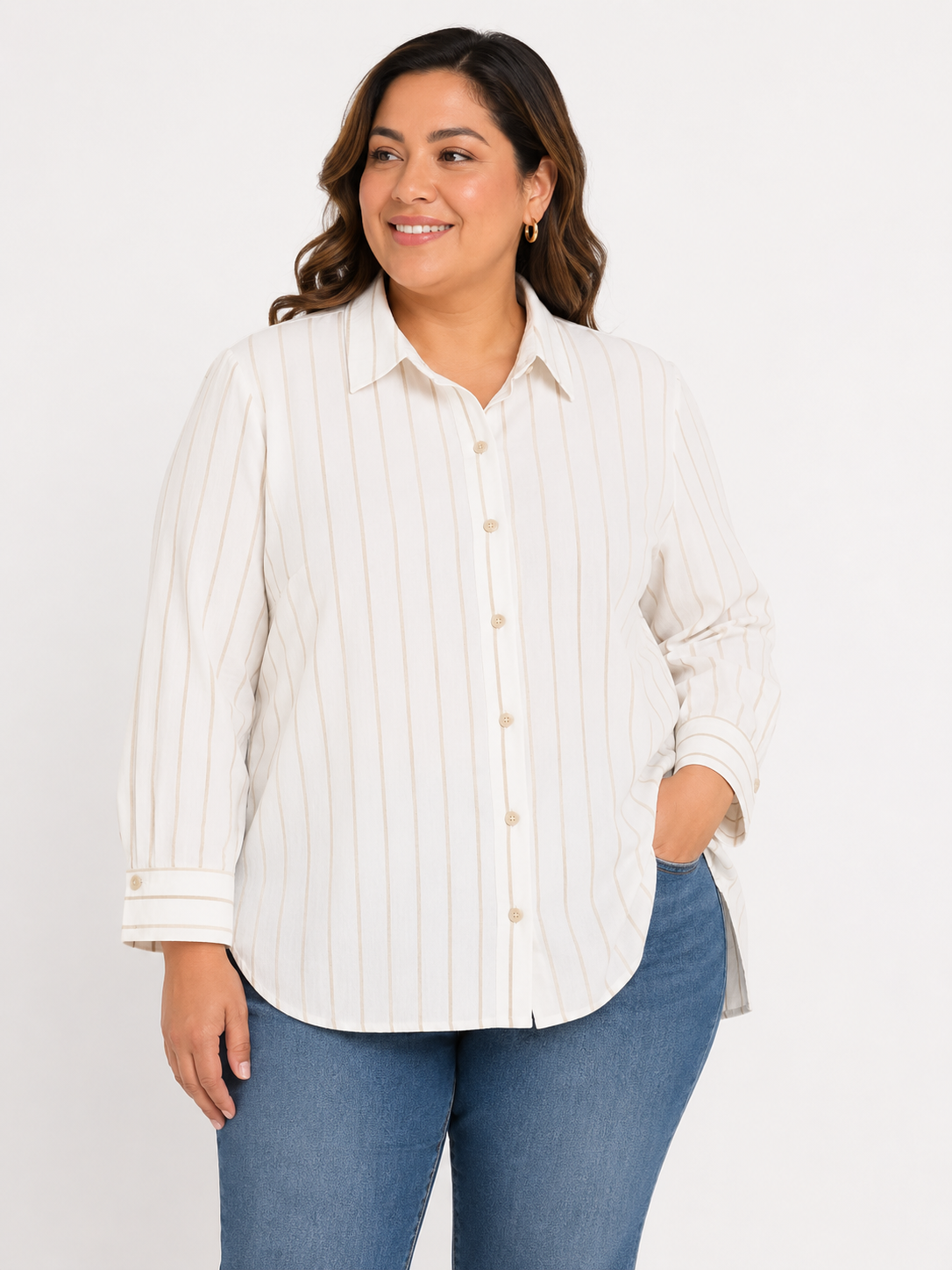 Blusa mujer manga 3/4 rayas - Imagen 4