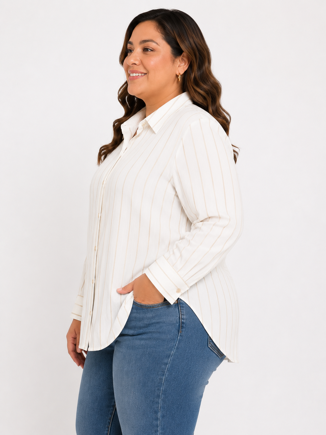 Blusa mujer manga 3/4 rayas - Imagen 5