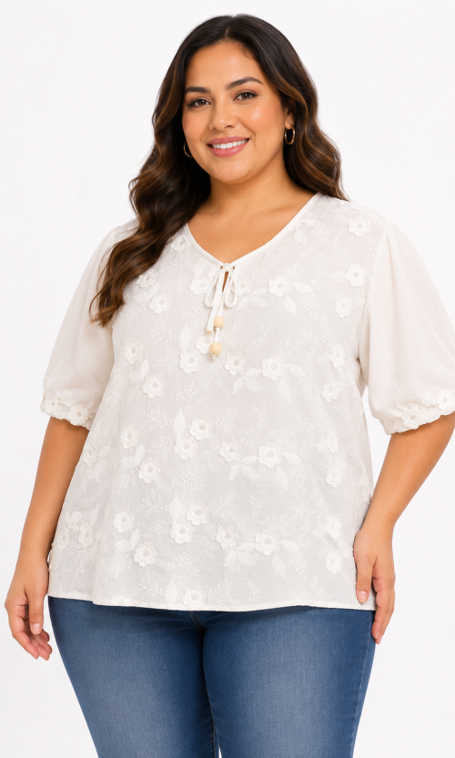 Blusa mujer manga corta unicolor