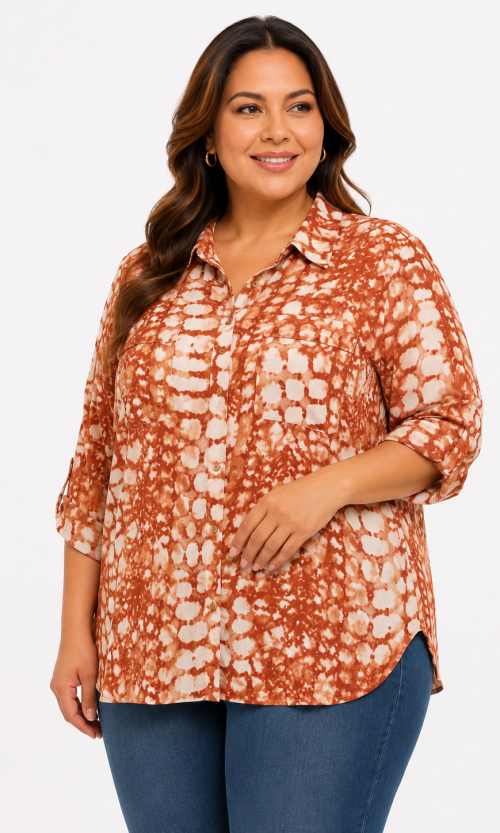 Blusa mujer manga 3/4 estampada
