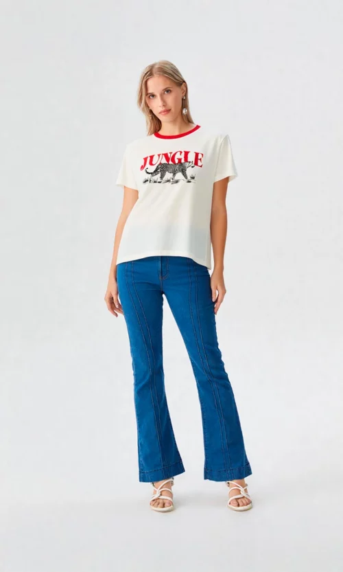 Camiseta mujer manga corta estampada