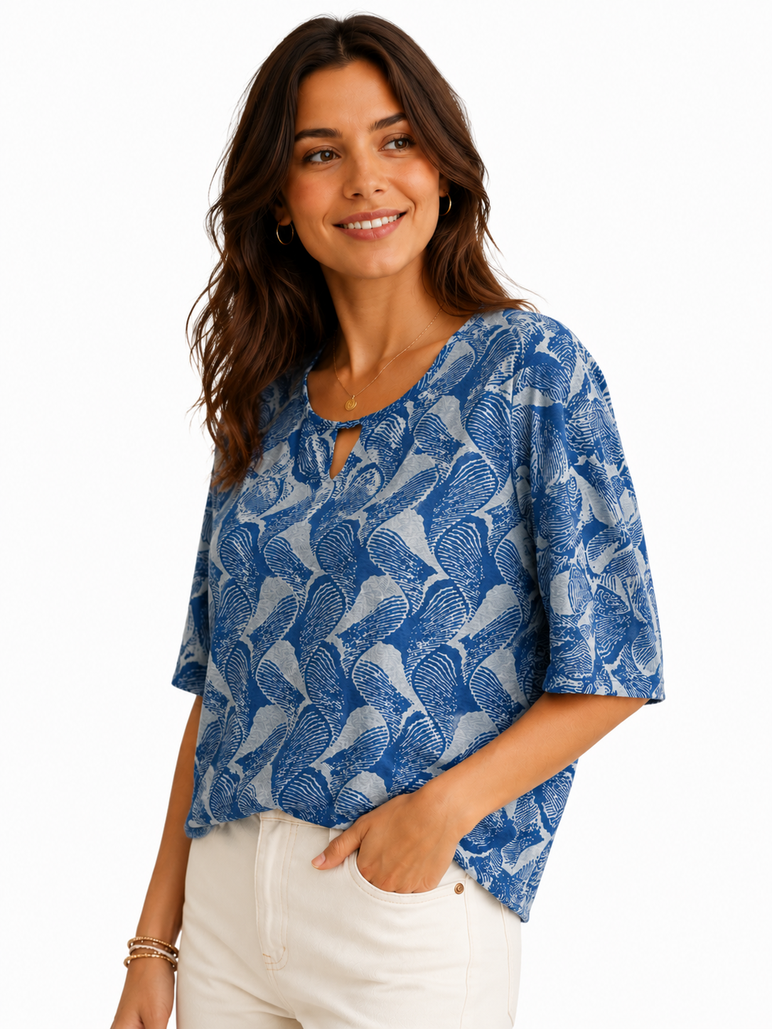 Camiseta mujer manga 3/4 estampada - Imagen 2