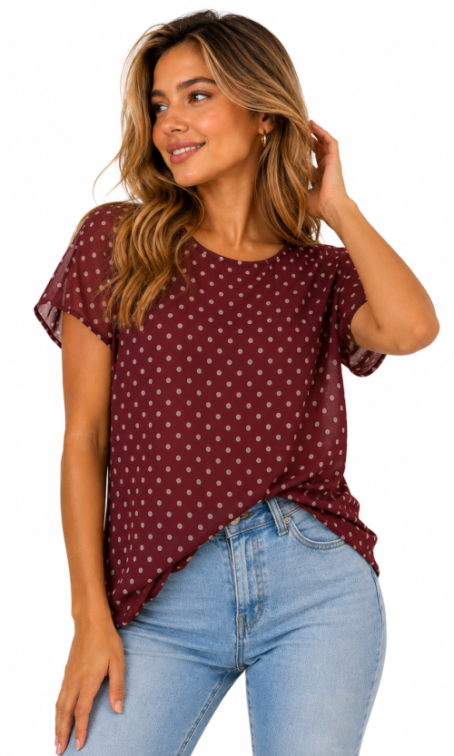 Camiseta mujer manga corta pepas