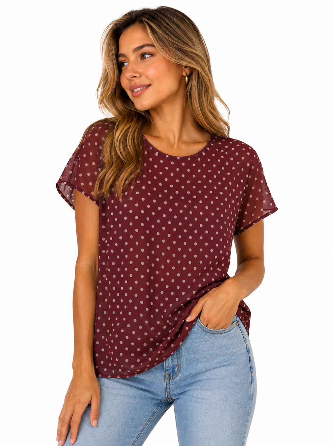 Camiseta mujer manga corta pepas - Imagen 2