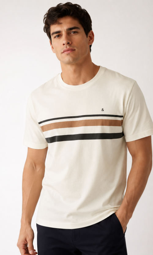 T-Shirt hombre manga corta rayas