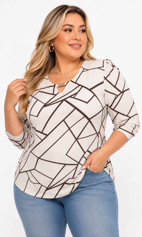 Camiseta mujer manga 3/4 estampada