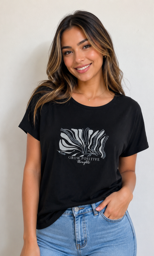 Camiseta mujer manga corta estampada