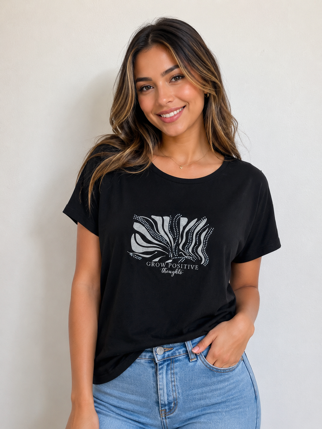 Camiseta mujer manga corta estampada